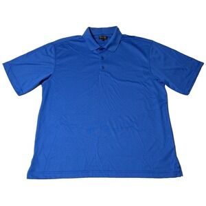 MONTEREY CLUB Men Size 2XL Blue Poly Spandex Short Sleeve Polo Shirt